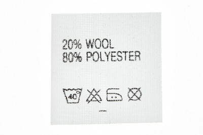 Состав и уход 20% wool 80% poliester - купить в Норильске. Цена: 64.21 руб.