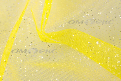 Сетка Глиттер, 40 гр/м2, шир.160см, цвет жёлтый - купить в Норильске. Цена 163.01 руб.