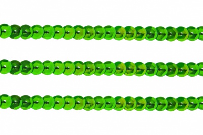 Пайетки "ОмТекс" на нитях, CREAM, 6 мм С / упак.73+/-1м, цв. 94 - зеленый - купить в Норильске. Цена: 297.48 руб.
