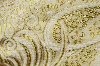 Ткань костюмная жаккард №5, 140 гр/м2, шир.150см, цвет золото - купить в Норильске. Цена 383.29 руб.