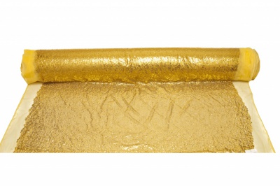 Сетка с пайетками №6, 188 гр/м2, шир.130см, цвет золото - купить в Норильске. Цена 371.02 руб.