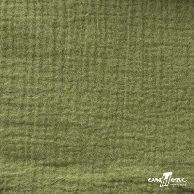 Ткань Муслин, 100% хлопок, 125 гр/м2, шир. 140 см #2307 цв.(55)-олива - купить в Норильске. Цена 318.49 руб.