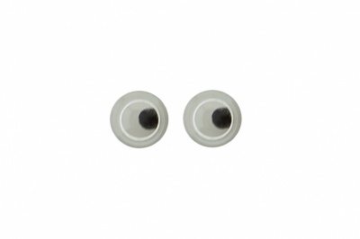 Глазки для игрушек, круглые, с бегающими зрачками, 3 мм/упак.100+/-5 шт, цв. -черно-белые - купить в Норильске. Цена: 25.40 руб.