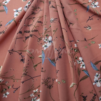 Плательная ткань "Фламенко" 2.1, 80 гр/м2, шир.150 см, принт растительный - купить в Норильске. Цена 311.05 руб.