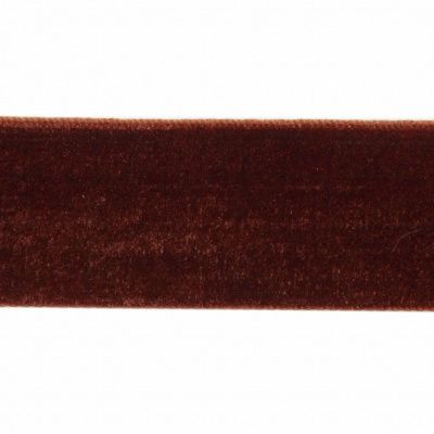 Лента бархатная нейлон, шир.25 мм, (упак. 45,7м), цв.120-шоколад - купить в Норильске. Цена: 981.09 руб.