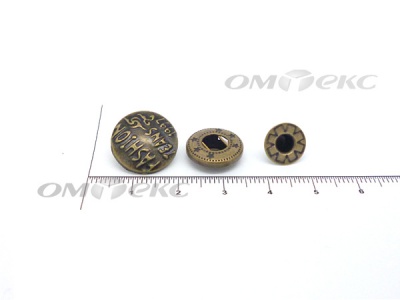 Кнопки металл 15 мм альфа антик с рис.№3  - купить в Норильске. Цена: 2.90 руб.