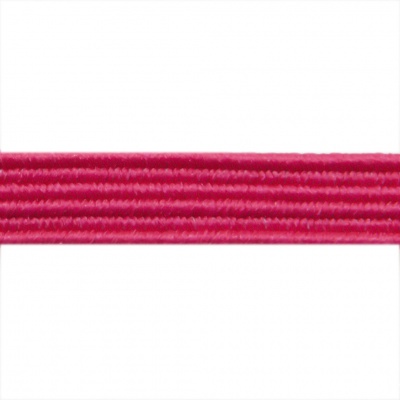 Резиновые нити с текстильным покрытием, шир. 6 мм ( упак.30 м/уп), цв.- 84-фуксия - купить в Норильске. Цена: 155.22 руб.