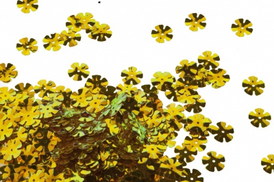 Пайетки "ОмТекс" россыпью,DOUBLE SIDED GOLD,цветок 14 мм/упак.50 гр, цв. 0460-золото - купить в Норильске. Цена: 80.12 руб.