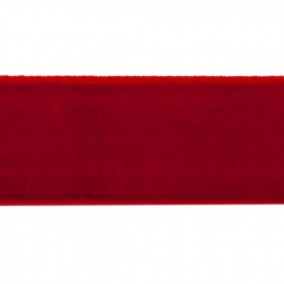 Лента бархатная нейлон, шир.25 мм, (упак. 45,7м), цв.45-красный - купить в Норильске. Цена: 981.09 руб.