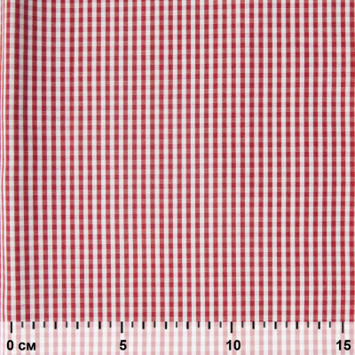 Ткань сорочечная Клетка Виши, 115 г/м2, 58% пэ,42% хл, шир.150 см, цв.5-красный, (арт.111) - купить в Норильске. Цена 306.69 руб.