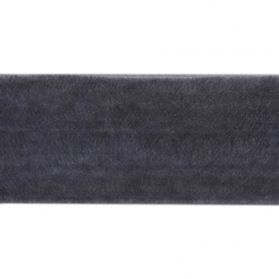 Лента бархатная нейлон, шир.25 мм, (упак. 45,7м), цв.189-т.серый - купить в Норильске. Цена: 981.09 руб.