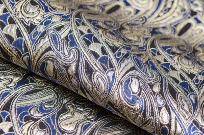 Ткань костюмная жаккард, 135 гр/м2, шир.150см, цвет синий№18 - купить в Норильске. Цена 441.95 руб.