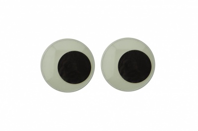 Глазки для игрушек, круглые, с бегающими зрачками, 24 мм/упак.50+/-2 шт, цв. -черно-белые - купить в Норильске. Цена: 60.32 руб.