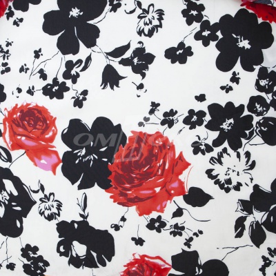 Плательная ткань "Фламенко" 22.1, 80 гр/м2, шир.150 см, принт растительный - купить в Норильске. Цена 239.03 руб.