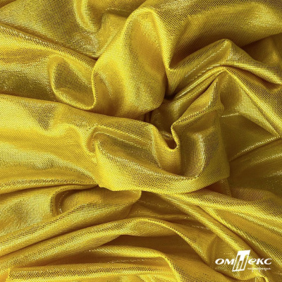 Трикотажное полотно голограмма, шир.140 см, #602 -жёлтый/жёлтый - купить в Норильске. Цена 385.88 руб.