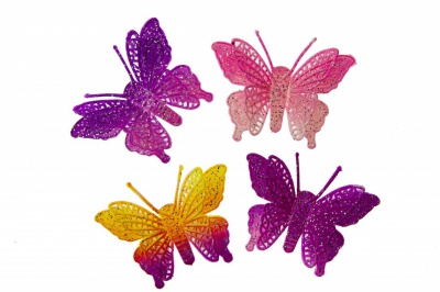 Бабочка декоративная пластиковая #12 - купить в Норильске. Цена: 7.09 руб.