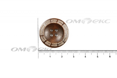 Пуговица деревянная круглая №53 (25мм) - купить в Норильске. Цена: 3.68 руб.
