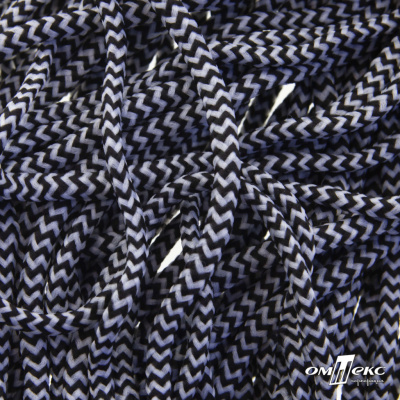 Шнурки #107-16, круглые 130 см, двухцветные цв.серый/чёрный - купить в Норильске. Цена: 31.89 руб.
