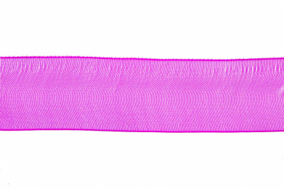 Лента органза 1015, шир. 10 мм/уп. 22,8+/-0,5 м, цвет ярк.розовый - купить в Норильске. Цена: 38.39 руб.