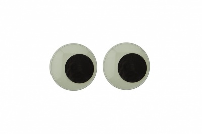Глазки для игрушек, круглые, с бегающими зрачками, 15 мм/упак.50+/-2 шт, цв. -черно-белые - купить в Норильске. Цена: 46.92 руб.