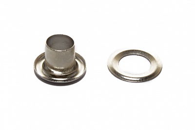 Люверсы металлические "ОмТекс", блочка/кольцо, (4 мм) - цв.никель - купить в Норильске. Цена: 0.24 руб.