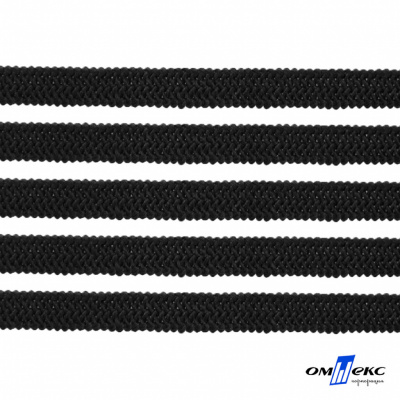 Лента эластичная вязанная (резинка) 4 мм (200+/-1 м) 400 гр/м2 черная бобина "ОМТЕКС" - купить в Норильске. Цена: 1.78 руб.