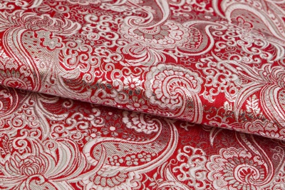 Ткань костюмная жаккард, 135 гр/м2, шир.150см, цвет красный№3 - купить в Норильске. Цена 441.94 руб.