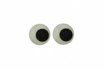 Глазки для игрушек, круглые, с бегающими зрачками, 8 мм/упак.50+/-2 шт, цв. -черно-белые - купить в Норильске. Цена: 15.88 руб.
