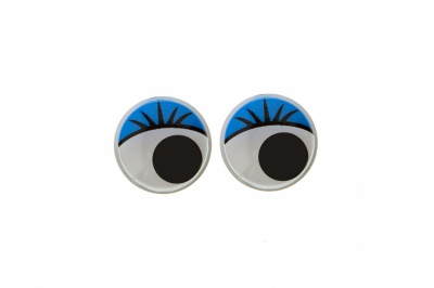 Глазки для игрушек, круглые, с бегающими зрачками, 8 мм/упак.50+/-2 шт, цв. -синий - купить в Норильске. Цена: 59.05 руб.