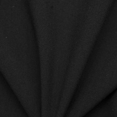 Костюмная ткань с вискозой "Рошель", 250 гр/м2, шир.150см, цвет чёрный - купить в Норильске. Цена 438.12 руб.