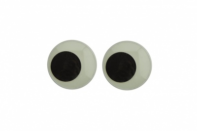 Глазки для игрушек, круглые, с бегающими зрачками, 18 мм/упак.50+/-2 шт, цв. -черно-белые - купить в Норильске. Цена: 41.81 руб.