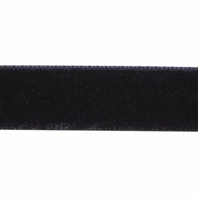 Лента бархатная нейлон, шир.12 мм, (упак. 45,7м), цв.03-черный - купить в Норильске. Цена: 448.27 руб.