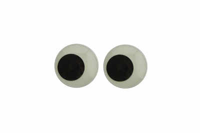 Глазки для игрушек, круглые, с ресничками, 10 мм/упак.50+/-2 шт, цв. -черно-белые - купить в Норильске. Цена: 21.24 руб.