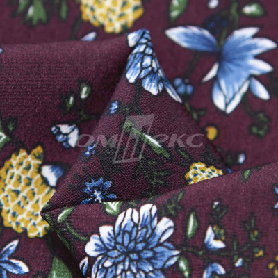 Плательная ткань "Фламенко" 4.1, 80 гр/м2, шир.150 см, принт растительный - купить в Норильске. Цена 259.21 руб.