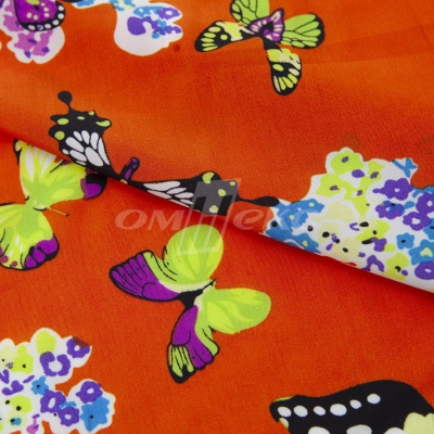 Плательная ткань "Софи" 7.1, 75 гр/м2, шир.150 см, принт бабочки - купить в Норильске. Цена 241.49 руб.